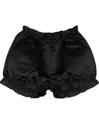 Cynthia Rowley Bloomer-Shorts aus Satin mit Rüschensaum Schwarz