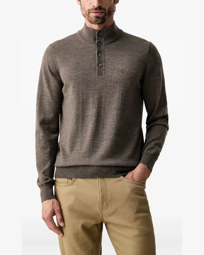 Aeronautica Militare Pullover mit Logo-Stickerei - Braun Braun