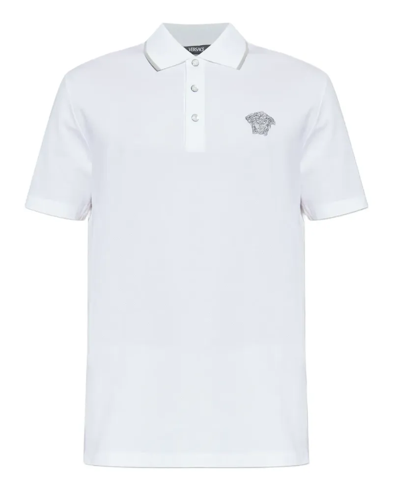 Versace Poloshirt mit Logo-Stickerei - Weiß Weiß