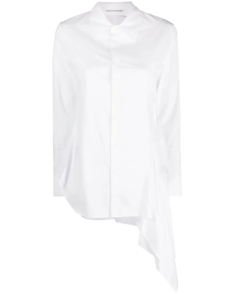 Yohji Yamamoto Asymmetrisches Hemd - Weiß Weiß