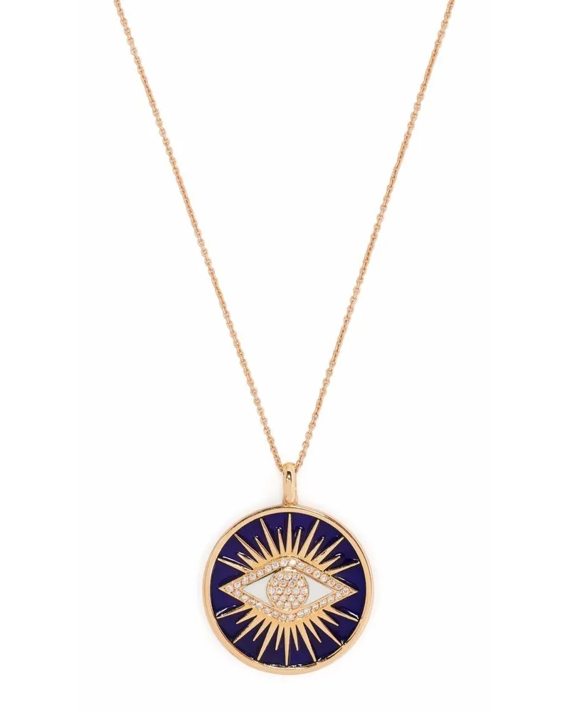 Monan 18kt Rotgoldhalskette mit Diamanten - Rosa Rosa