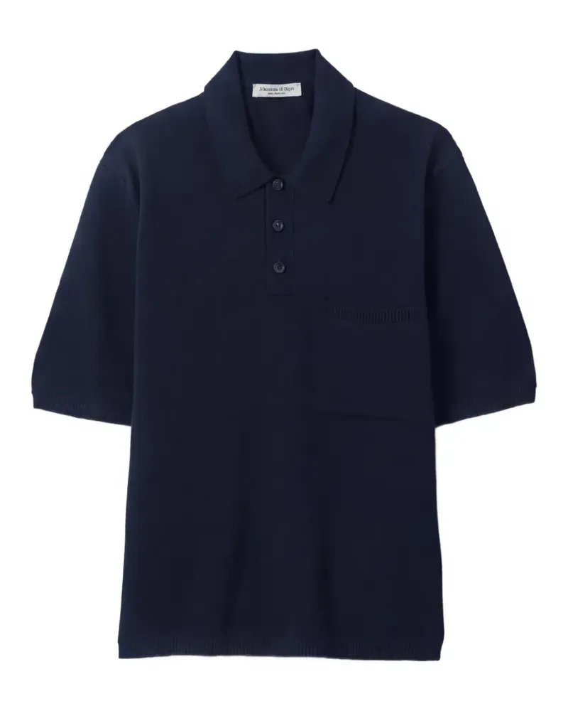 Johnstons of Elgin knitted polo shirt - Blau Blau