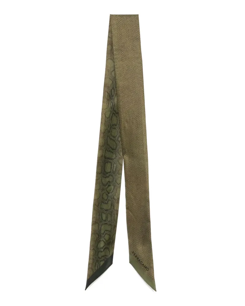 Ferragamo Halstuch mit Schlangen-Print - Grün Grün