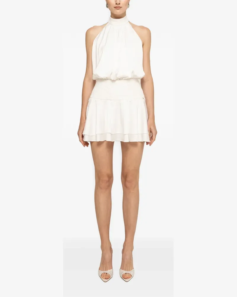 NISSA backless satin mini dress - Weiß Weiß