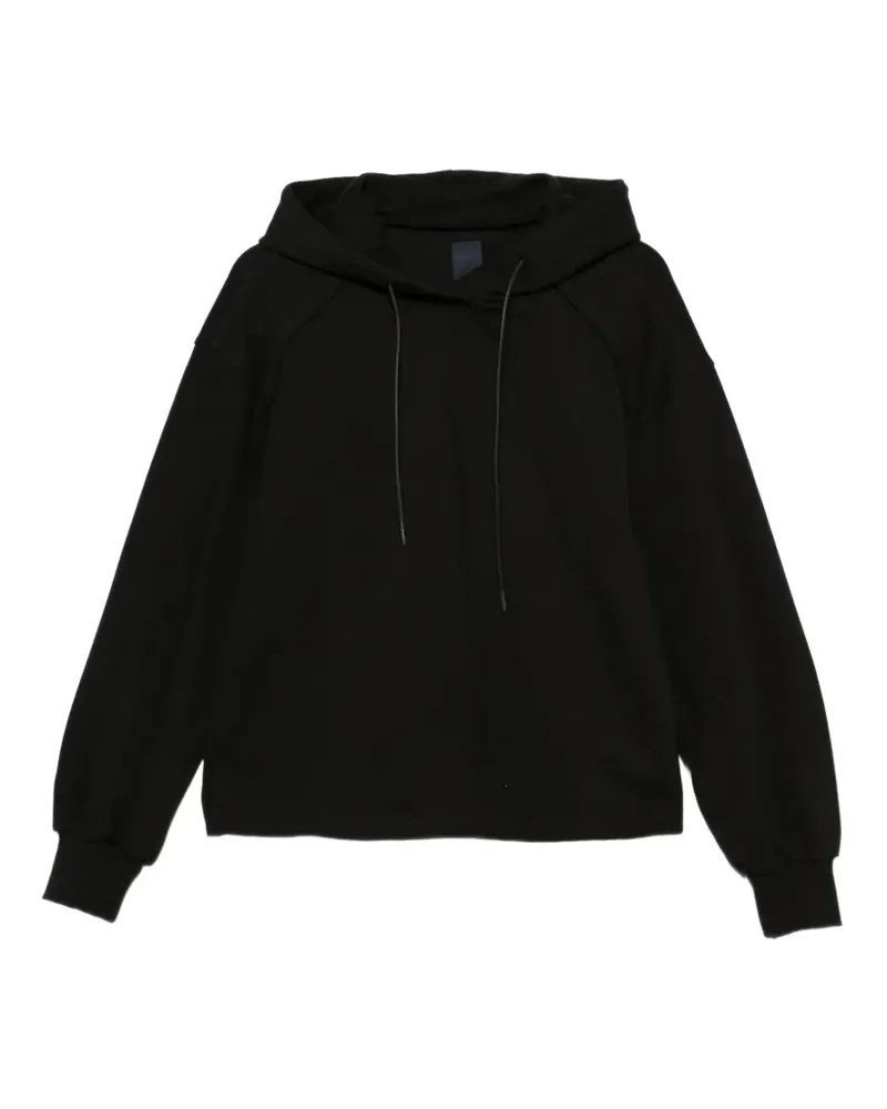 JUUN.J floral-print drawstring hoodie - Schwarz Schwarz