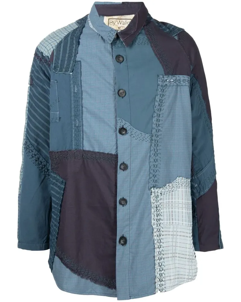 BY WALID Miles Hemdjacke mit Einsätzen - Blau Blau