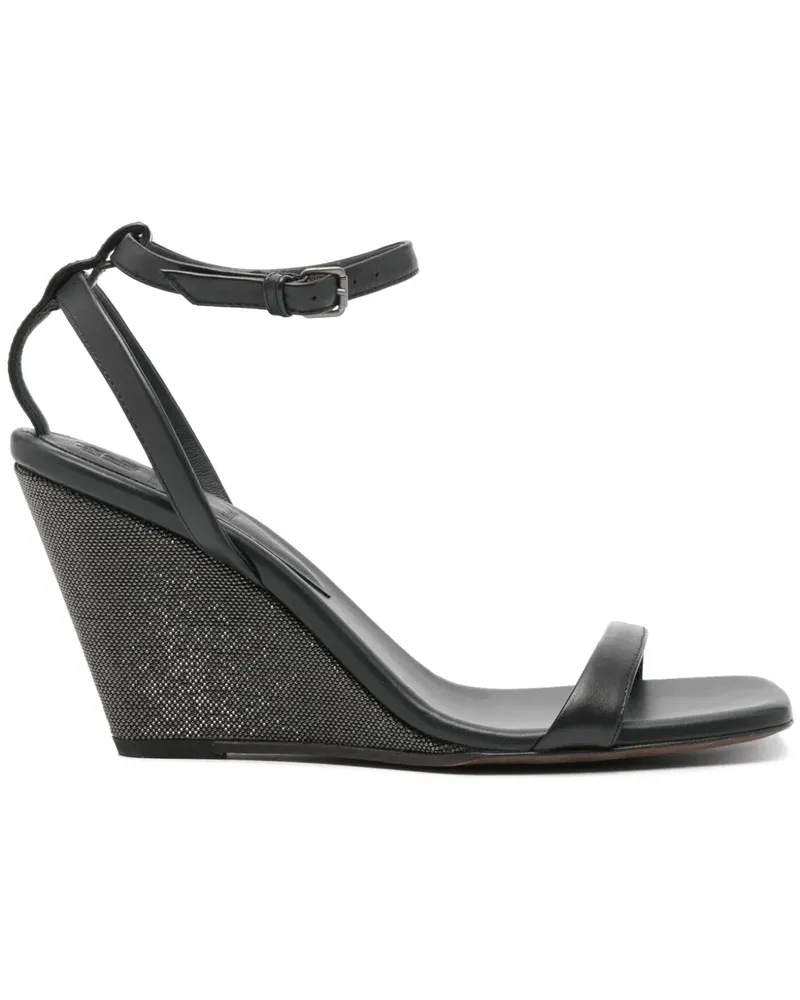 Brunello Cucinelli Wedge-Sandalen 90mm - Schwarz Schwarz