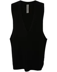 Rick Owens Fein gestrickter V Tank Pullunder Schwarz