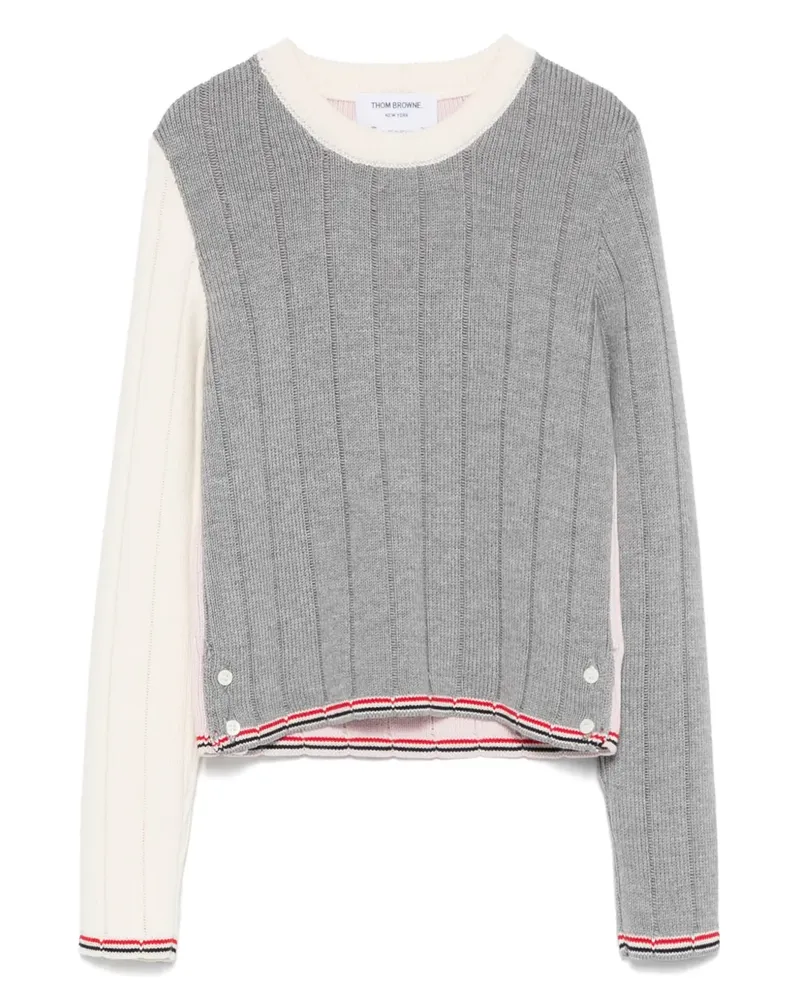 Thom Browne Gerippter Pullover - Grau Grau