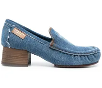Loafer mit Blockabsatz - Blau