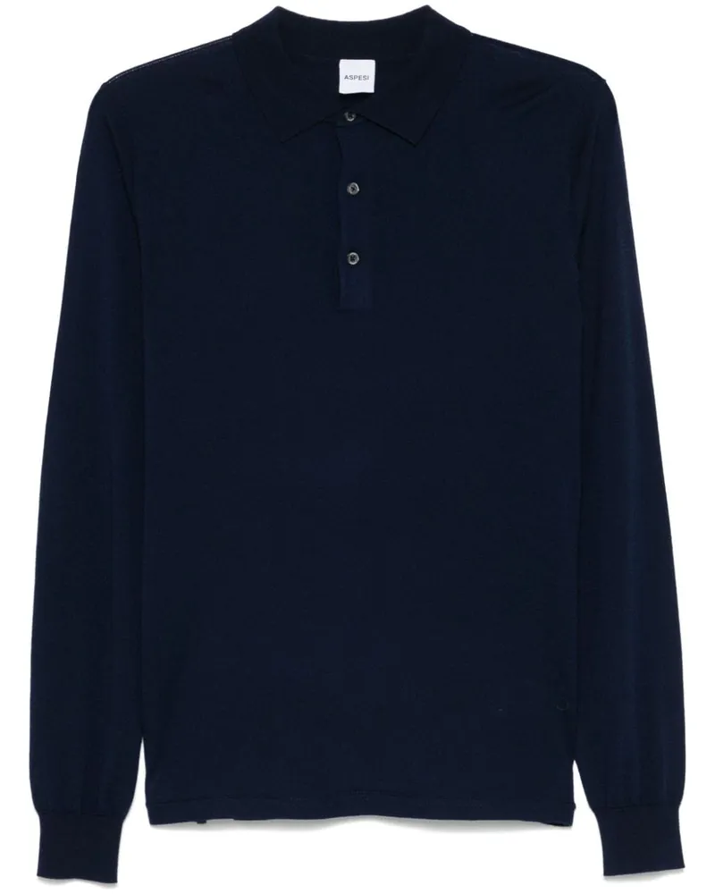 ASPESI Klassisches Poloshirt - Blau Blau