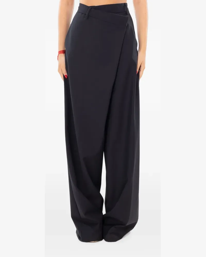 PLAN C Asymmetrische Hose - Schwarz Schwarz