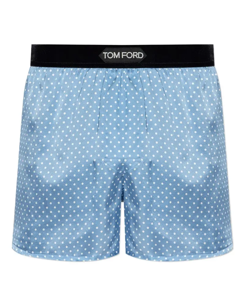 Tom Ford Boxershorts aus Seide mit Polka Dots - Blau Blau