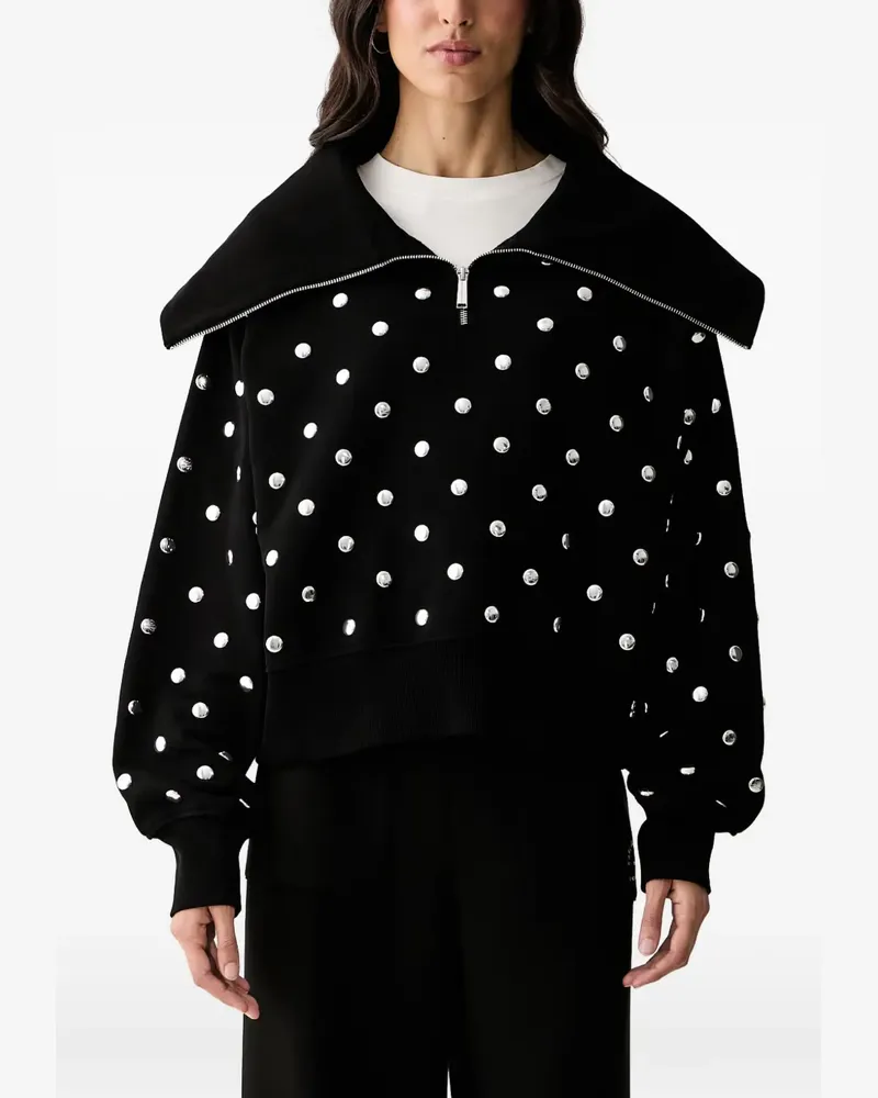 Karl Lagerfeld stud-embellished sailor-collar sweatshirt - Schwarz Schwarz