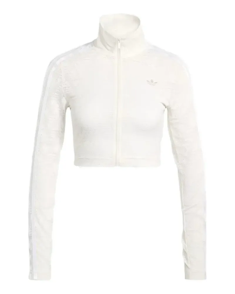 adidas Gestreiftes Sweatshirt mit Reißverschluss - Nude Nude