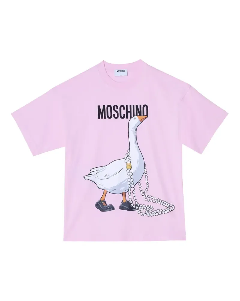 Moschino T-Shirt mit Gänse-Print - Rosa Rosa