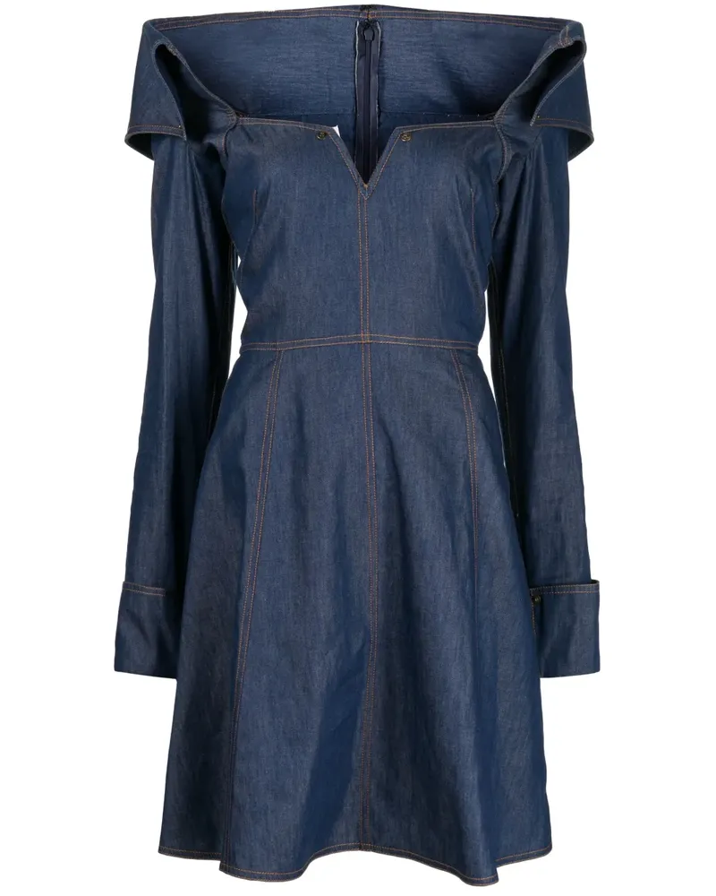 Saiid Kobeisy Ausgeblichenes Jeans-Minikleid - Blau Blau