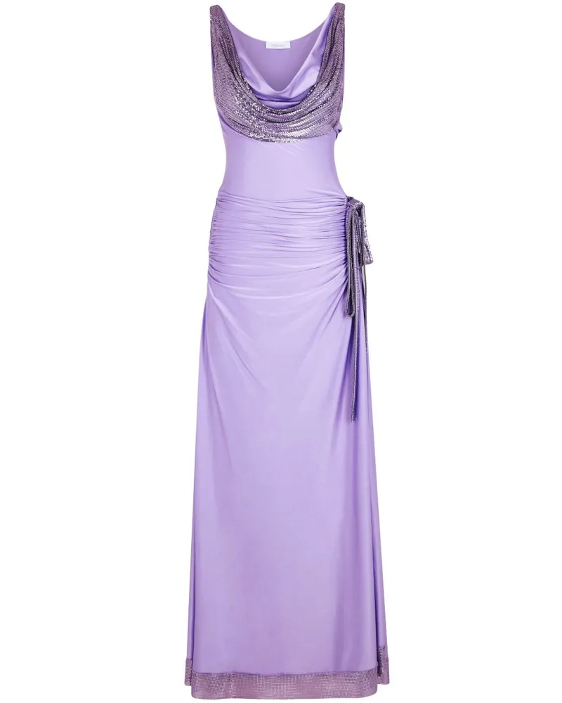 Paco Rabanne Maxikleid mit Kettengeflecht-Detail - Violett Violett