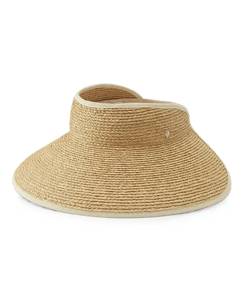 Helen Kaminski raffia woven-design visor - Nude Nude