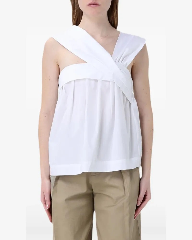 TELA one-shoulder cotton top - Weiß Weiß
