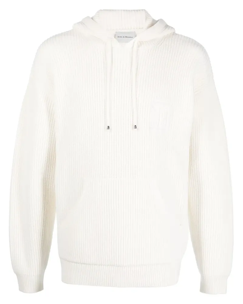 Drôle de Monsieur Hoodie mit Waffelstrick-Muster - Weiß Weiß