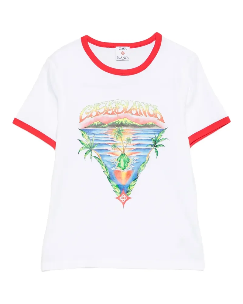 Casablanca Paris T-Shirt mit grafischem Print - Weiß Weiß