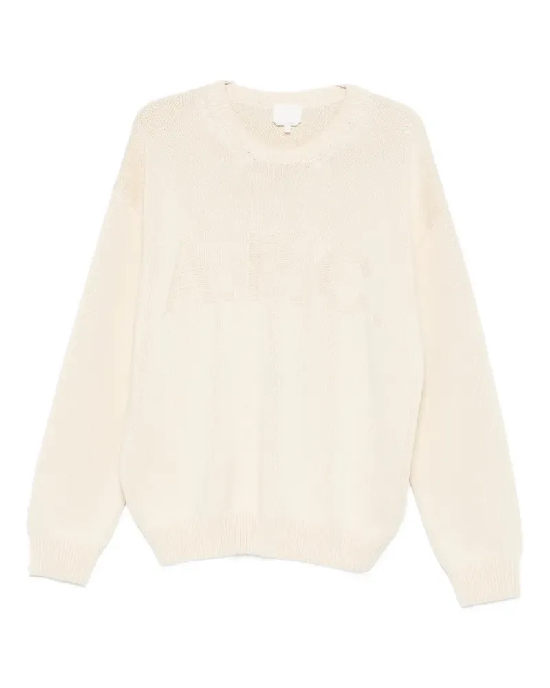 A.P.C. logo-detail crew-neck sweater - Nude Nude