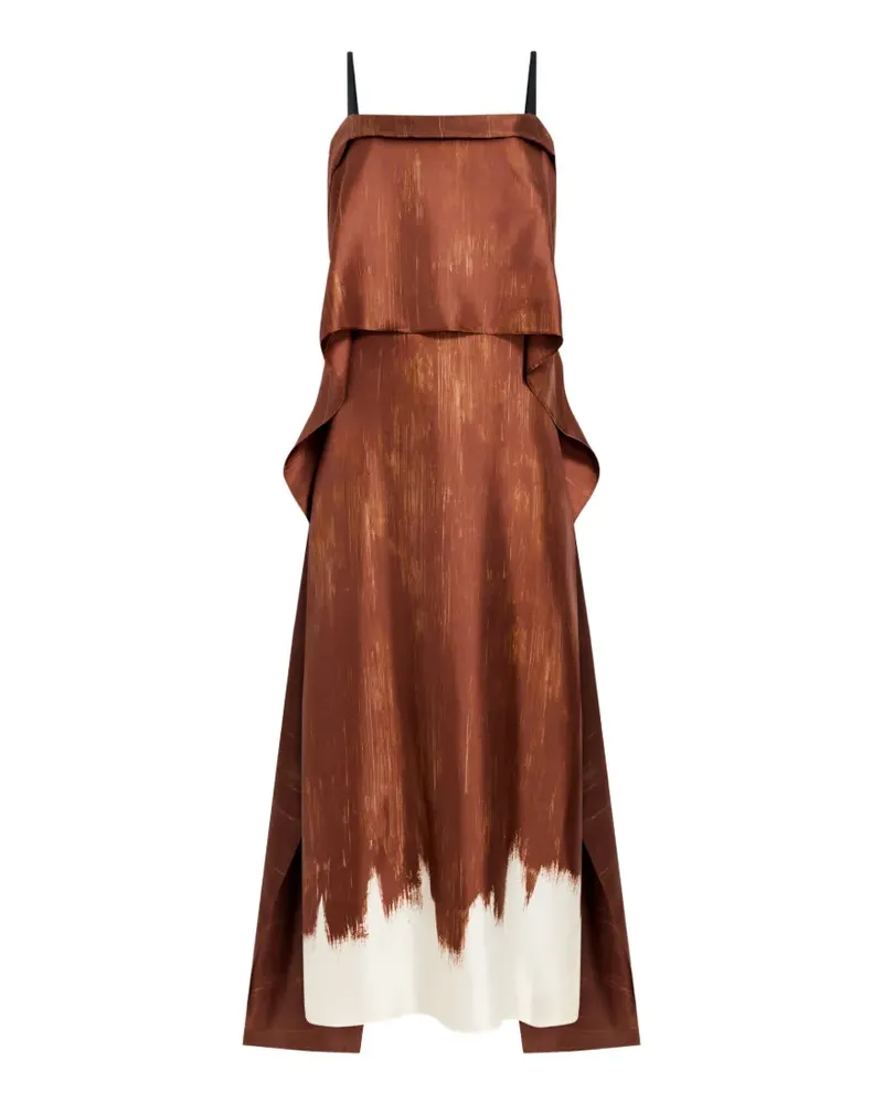 Proenza Schouler Wilma Midikleid - Braun Braun