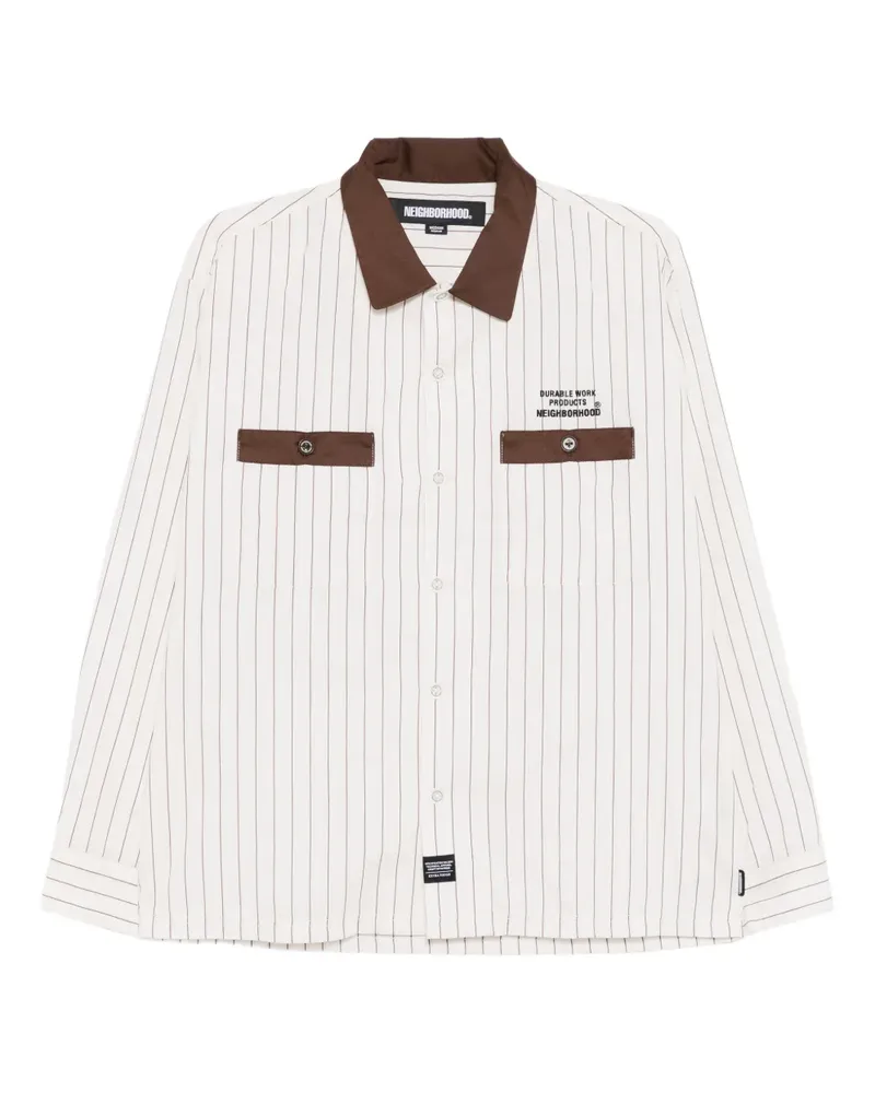 Neighborhood striped pocket shirt - Weiß Weiß