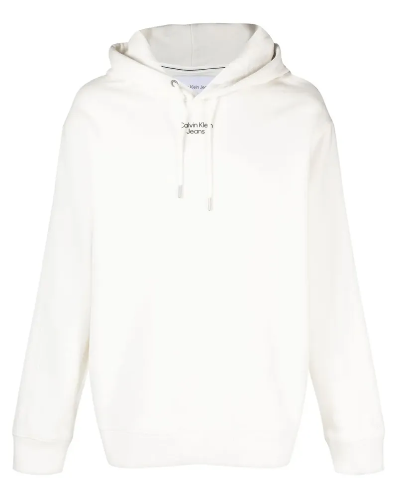 Calvin Klein Hoodie mit Logo - Weiß Weiß