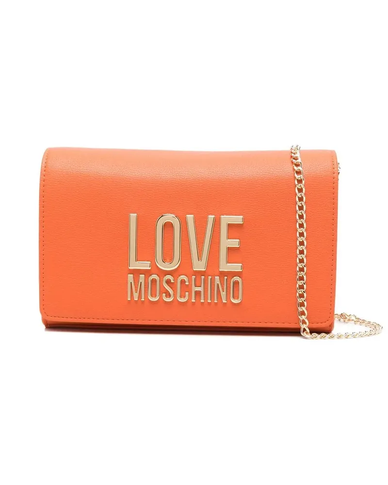 Moschino Umhängetasche mit Logo-Schild - Orange Orange