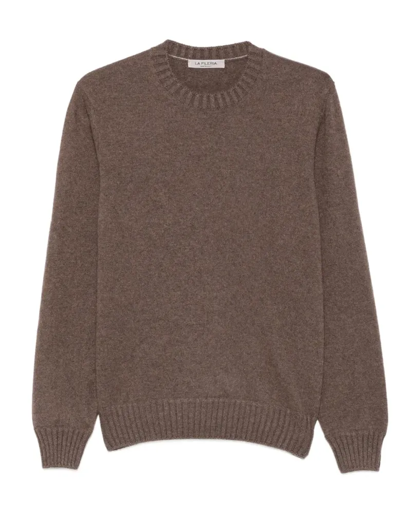 La Fileria Kaschmirpullover mit rundem Ausschnitt - Braun Braun