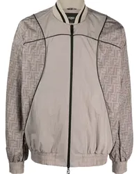 Fendi Bomberjacke mit Monogramm-Print Grau