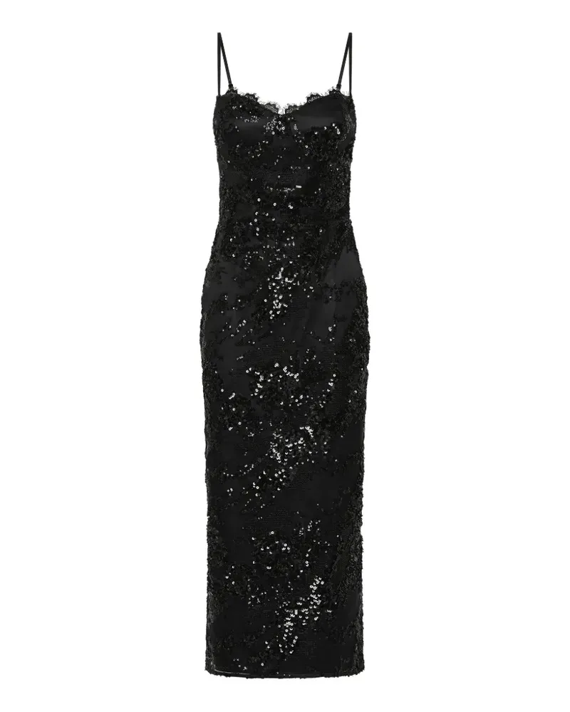 Rebecca Vallance Beau Midikleid - Schwarz Schwarz