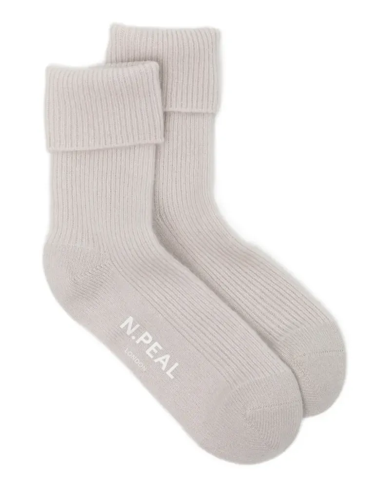 N.Peal Gerippte Socken - Nude Nude