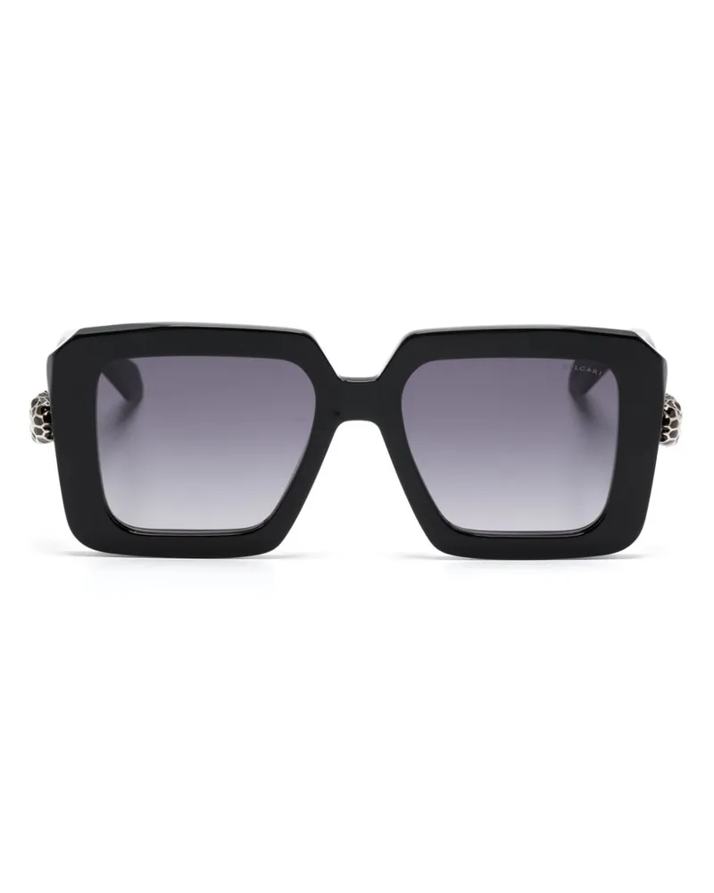 Bulgari Serpenti Sonnenbrille im Oversized-Look - Schwarz Schwarz