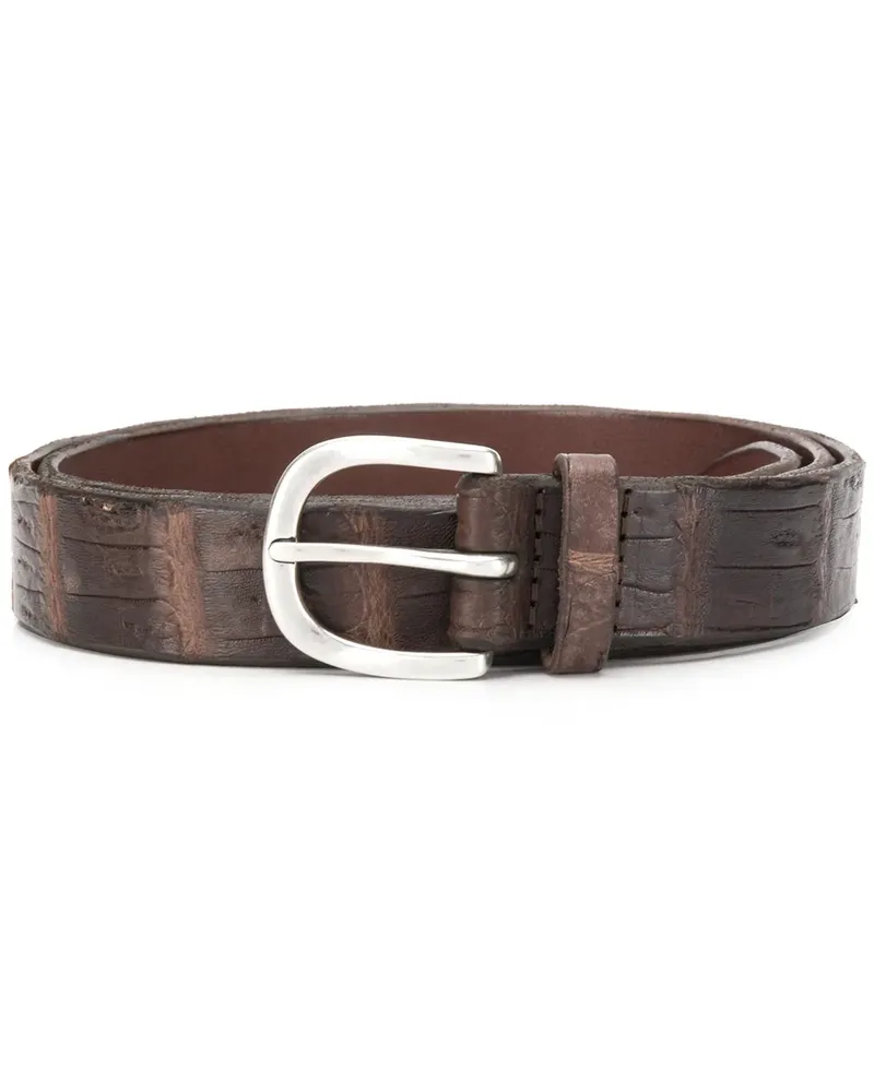 Orciani Gürtel mit Kroko-Effekt - Braun Braun