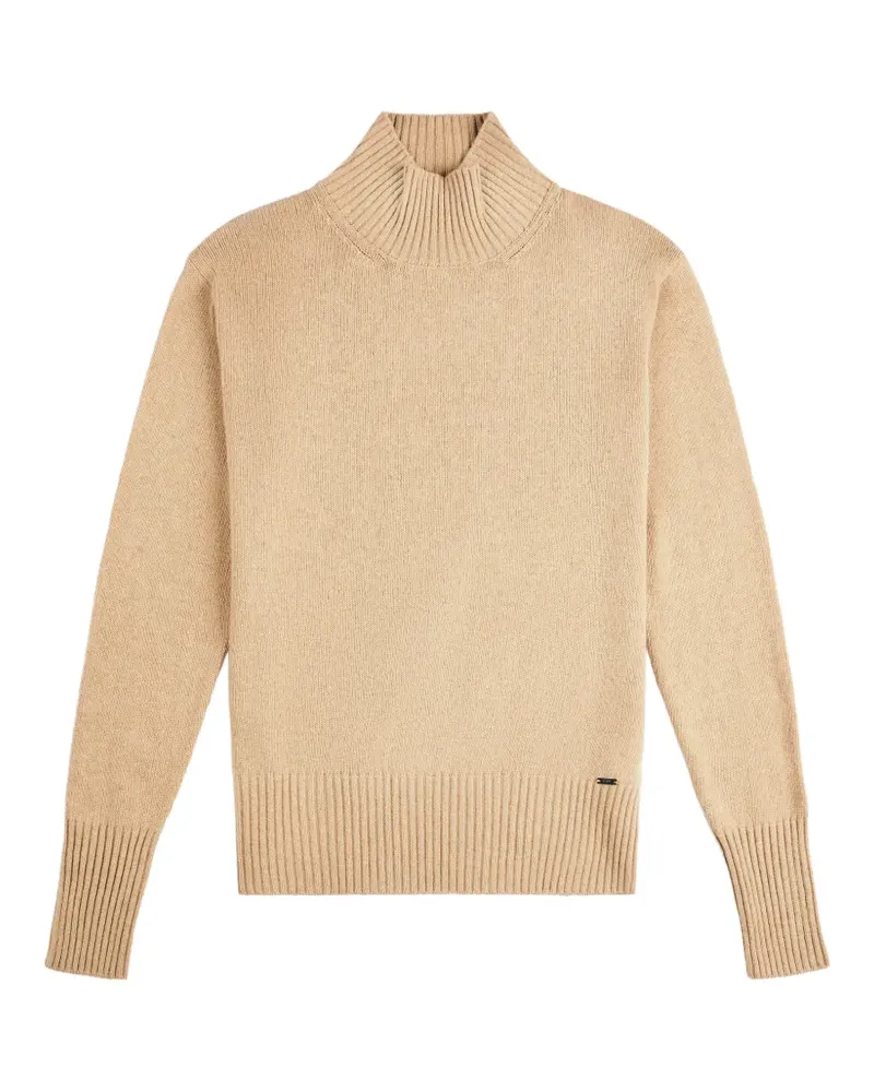 Fay high-neck ribbed-trim sweater - Nude Nude