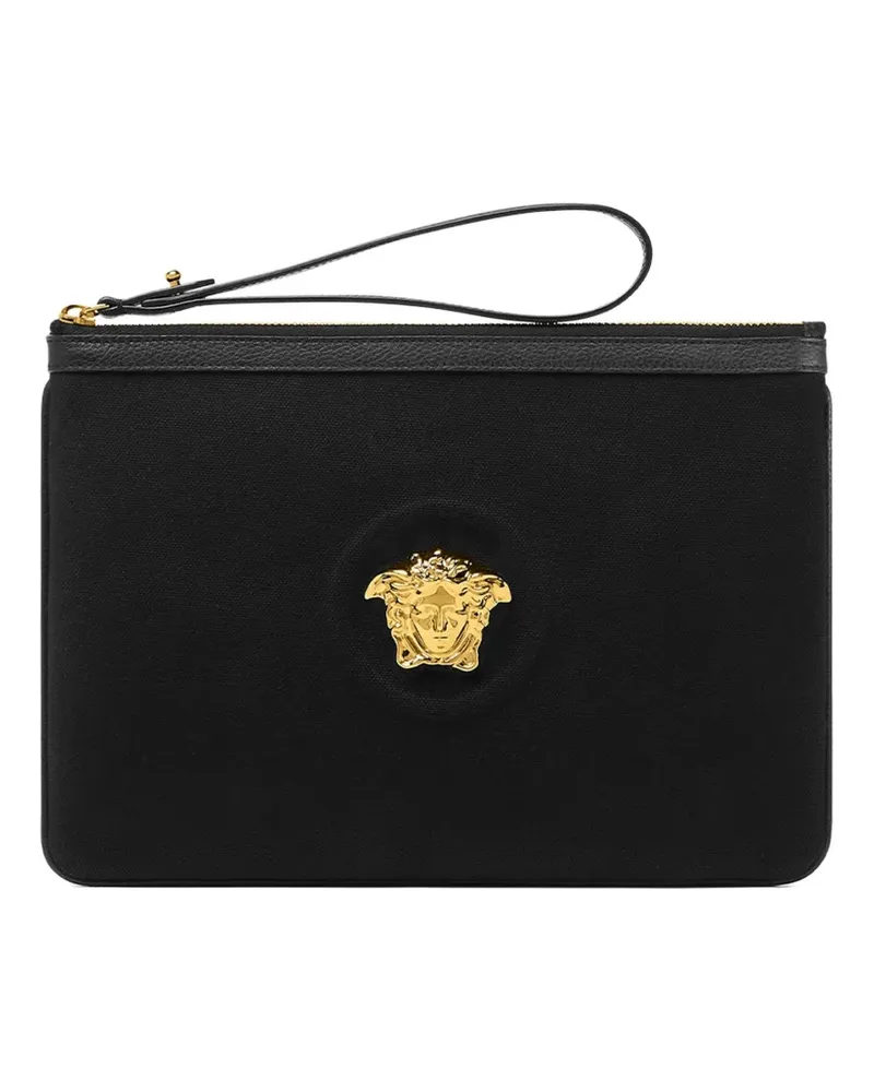 Versace La Medusa Clutch asu Canvas - Schwarz Schwarz