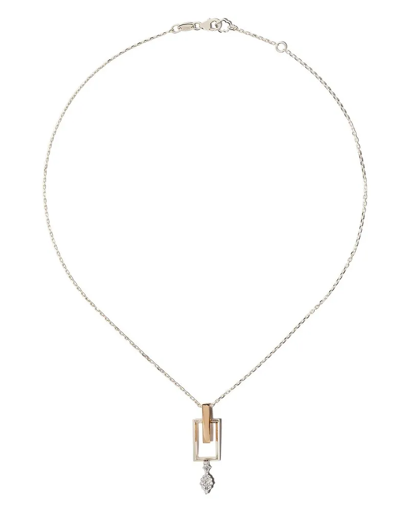 YEPREM 18kt Weiß- und Rotgoldhalskette mit Diamanten - Silber Silber