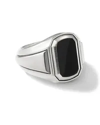 David Yurman Deco Sterlingsilber-Siegelring mit Onyx Silber