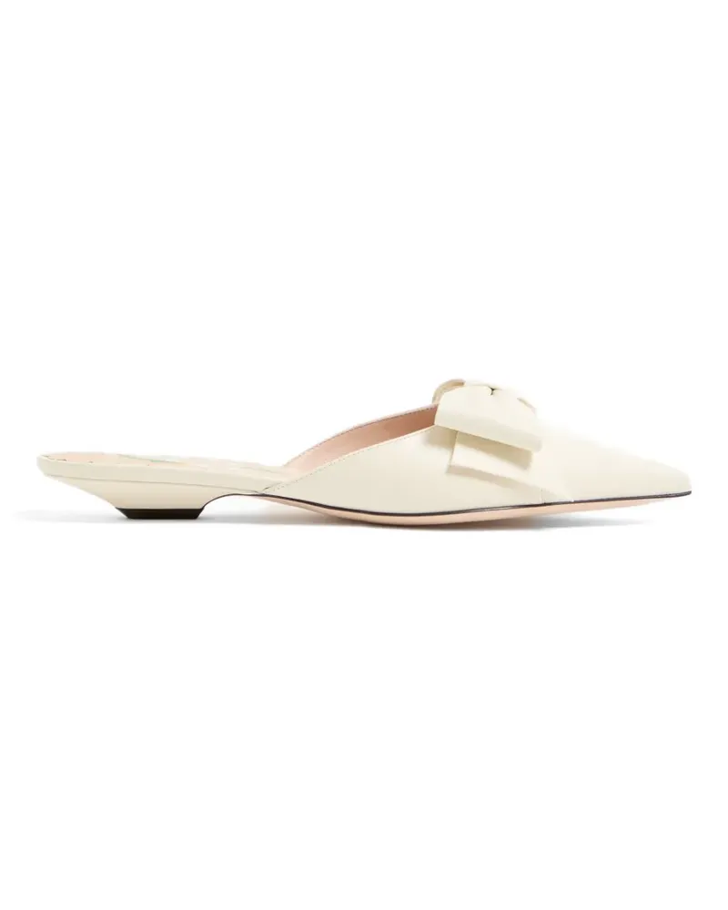 Valentino Garavani Bowow Mules aus Ziegenleder 20mm - Nude Nude