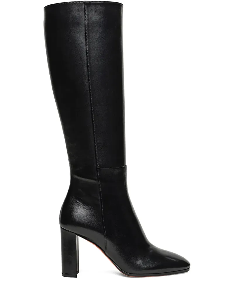 Santoni 85mm leather high-heel boots - Schwarz Schwarz