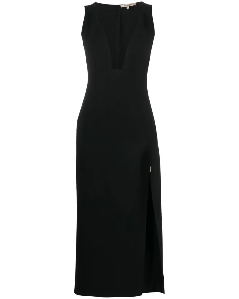 Roberto Cavalli Kleid mit V-Ausschnitt - Schwarz Schwarz