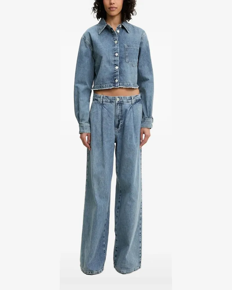 Moschino Jeanshemd mit Logo-Print - Blau Blau