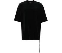 Velours-T-Shirt mit Bleach-Totenkopf