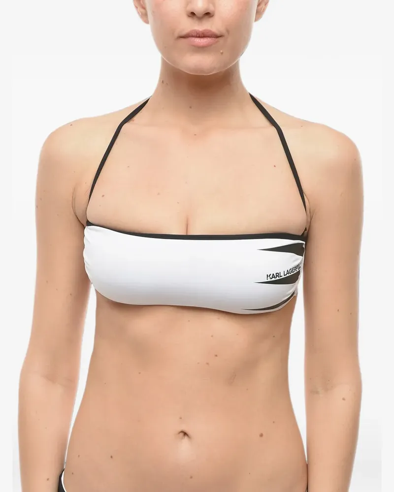 Karl Lagerfeld Bandeau-Bikinioberteil mit Logo - Weiß Weiß