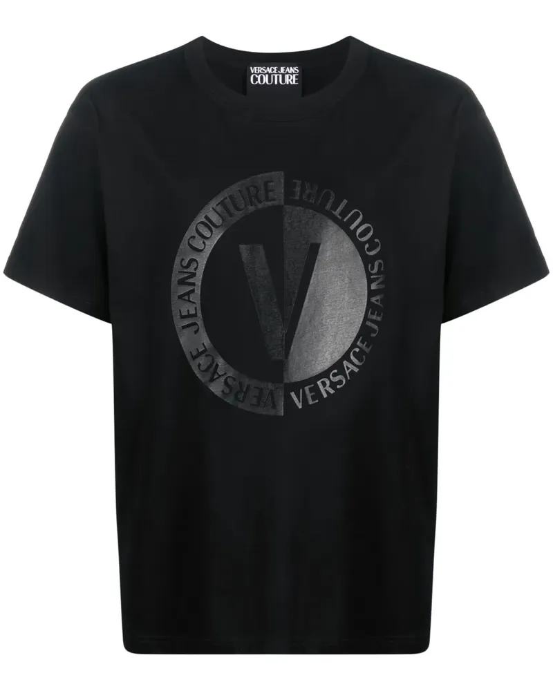 Versace Jeans T-Shirt mit Logo-Print - Schwarz Schwarz