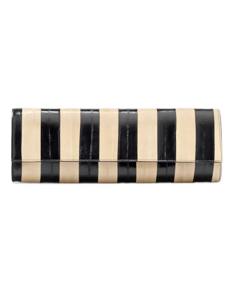 Proenza Schouler Hex clutch in striped eel - Schwarz Schwarz