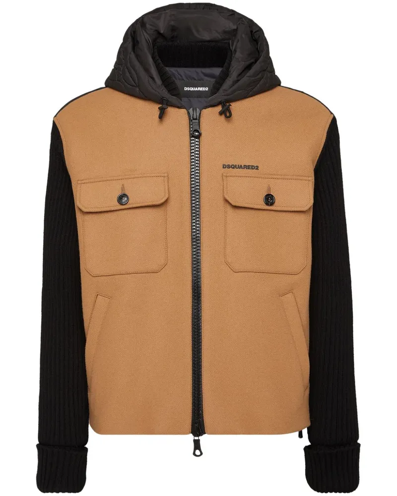 Dsquared2 Gesteppte Kapuzenjacke Braun